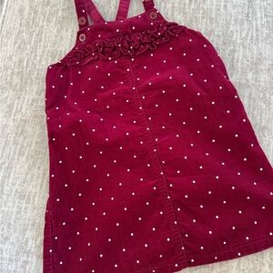Carter's Burgundy Corduroy Dress with White Dots